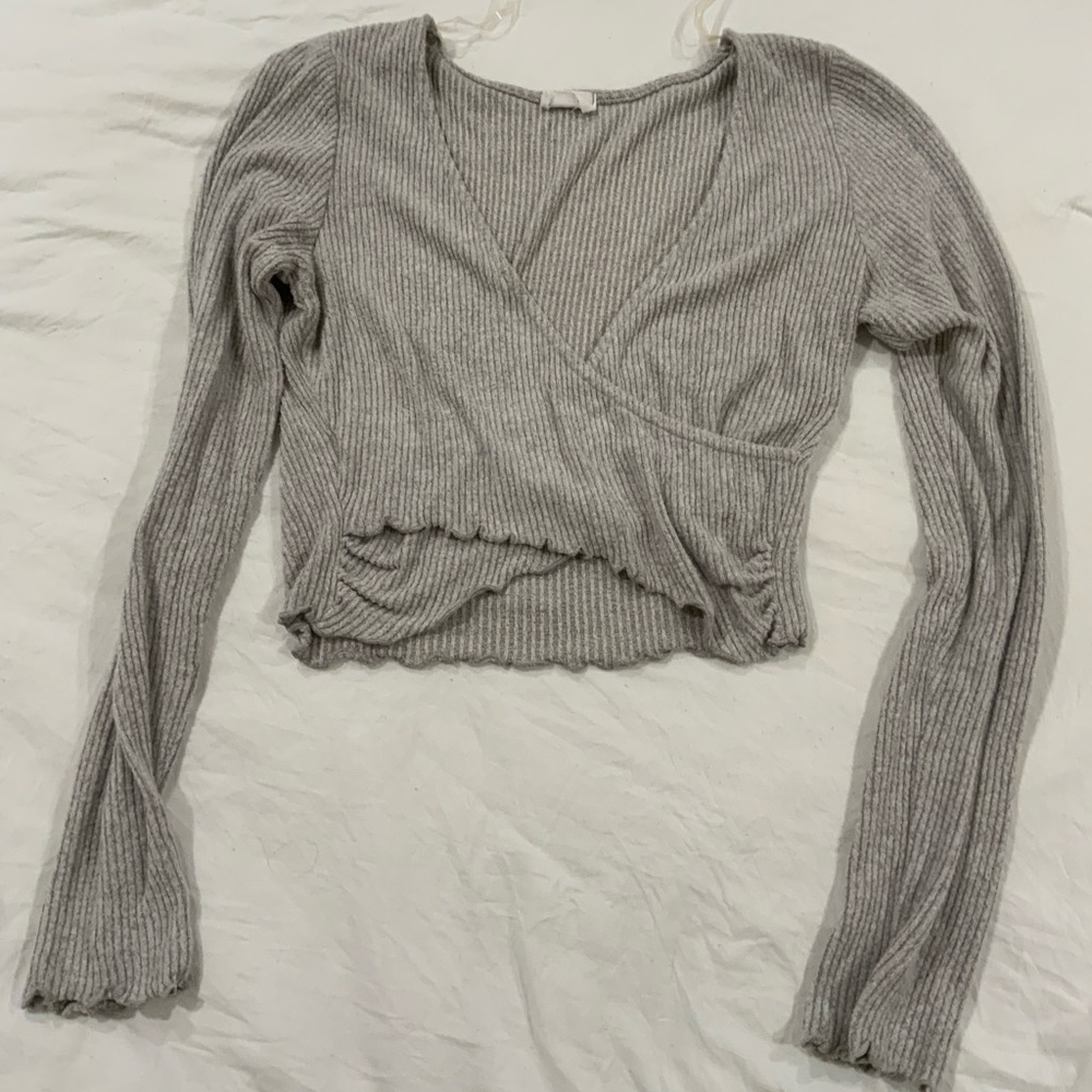 Long sleeve soft “wrap” shirt